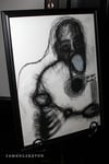 Fruitless Emotional Contagion 18 x 24" [Original Charcoal Drawing Framed]