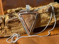 Image 1 of First Offering Rare Dryhead Agate Upcycled Silverware and Copper Pendant