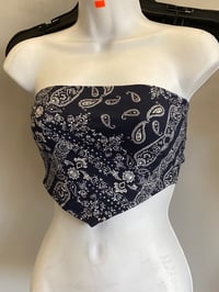 NAVY BANDANA TUBE TOP