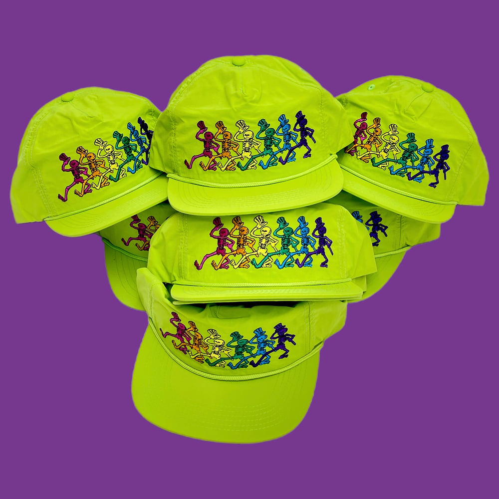 Image of NEW Custom Skeletons Nylon SnapBack! - Neon Green