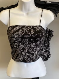 BLACK BANDANA SPAGHETTI STRAP TOP