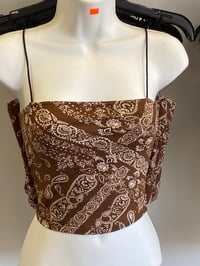 BROWN BANDANA SPAGHETTI STRAP TOP