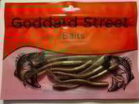 Image 1 of 3.5" Flat tail worm color shifting wine/green