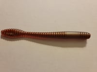 Image 2 of 3.5" Flat tail worm color shifting wine/green
