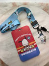 Keychain and ID Badge - Red/Blue