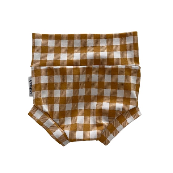 Image of gingham nappy short rust