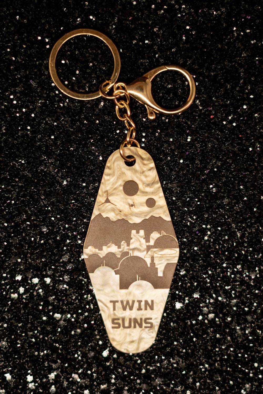 Twin Suns Motel Style Keychain