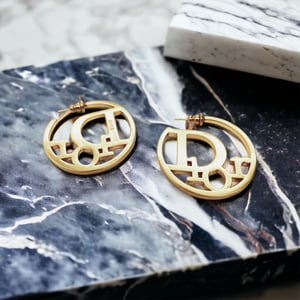 Image of Auth Preloved Dior Gold Hoops