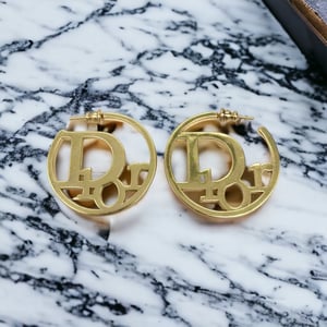Image of Auth Preloved Dior Gold Hoops
