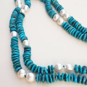 Australian Pearls & Bright Turquoise Helix 