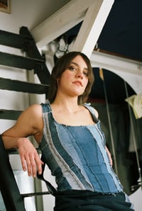 Image 1 of Upcycled Denim Corset