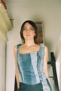 Image 3 of Upcycled Denim Corset