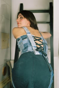 Image 2 of Upcycled Denim Corset