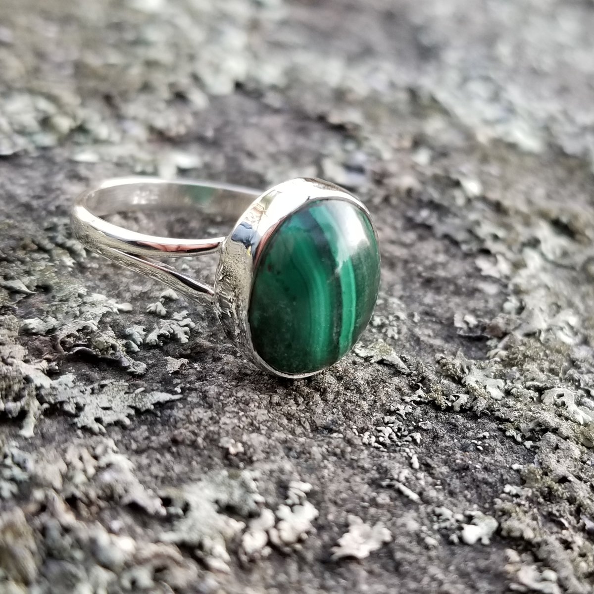 Image of Simmi - Malachite Ring in Sterling Silver