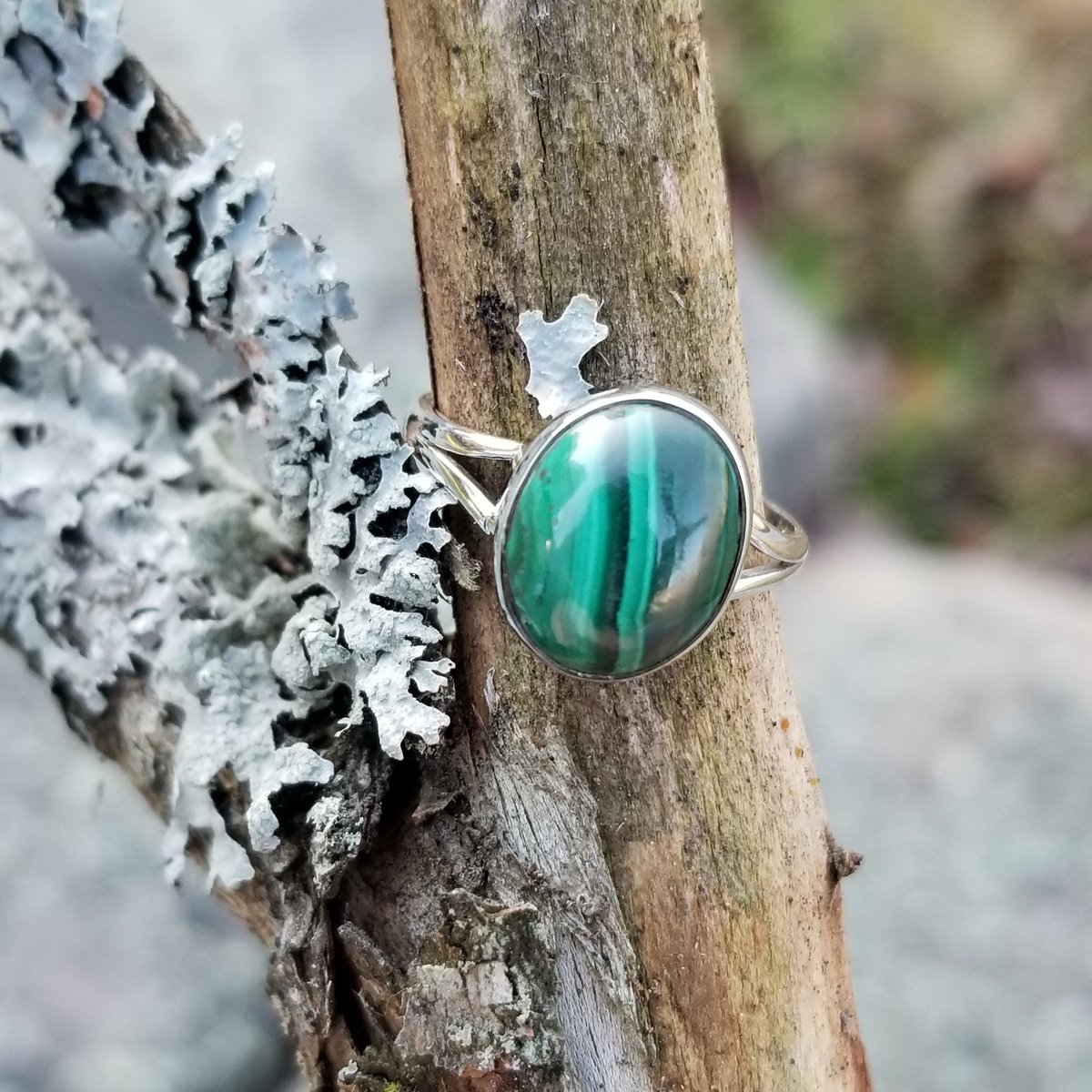 Image of Simmi - Malachite Ring in Sterling Silver