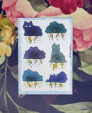 Image 1 of Sticker sheet stormy cat clouds A6