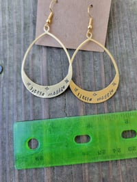 Image 2 of LITTLE MAGGIE stamped brass earrings