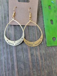 Image 3 of LITTLE MAGGIE stamped brass earrings