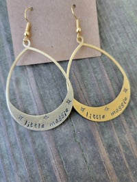 Image 1 of LITTLE MAGGIE stamped brass earrings