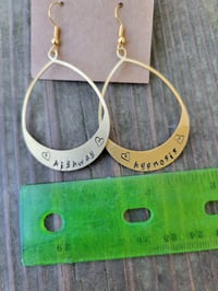 Image 2 of HIGHWAY HYPNOSIS stamped brass earrings