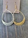 HIGHWAY HYPNOSIS stamped brass earrings