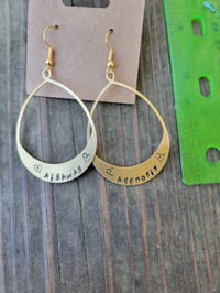 Image 3 of HIGHWAY HYPNOSIS stamped brass earrings