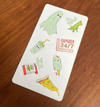Image 1 of Convenience Store Ghost Sticker Sheet