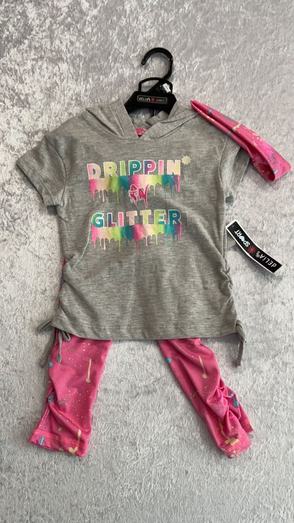 Image of Girl's Drippin N Glitter 3 piece set