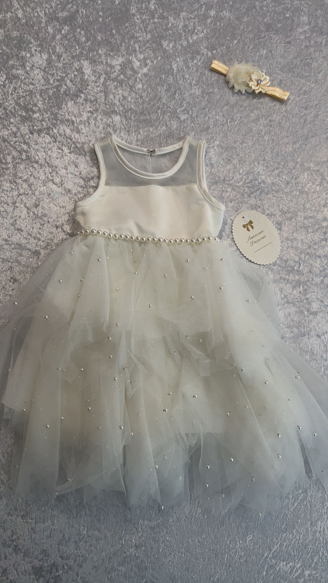 Image of American Princess white pearl dress