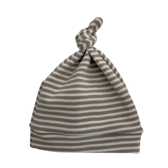 Image of stripe knotted newborn hat