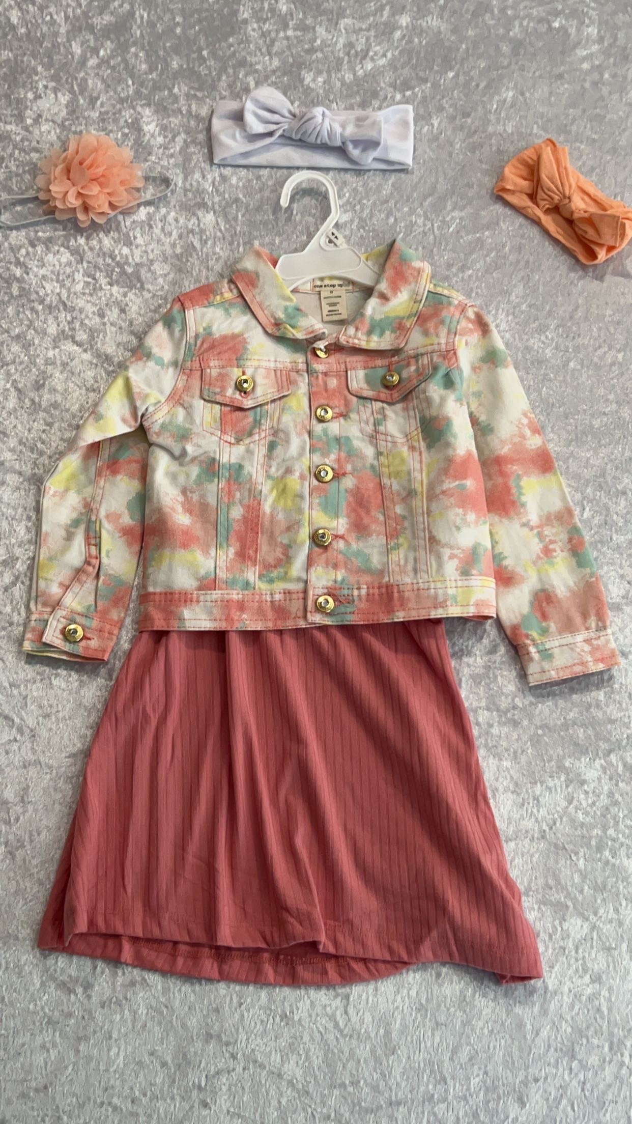 Image of One Step Up 2 piece set Pink/jean