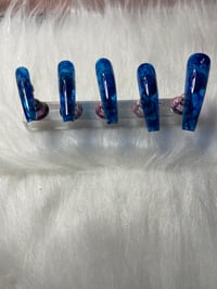 Image 1 of ROYAL BLUE SNAKE PRINT NAILS 