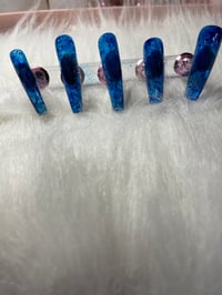 Image 4 of ROYAL BLUE SNAKE PRINT NAILS 