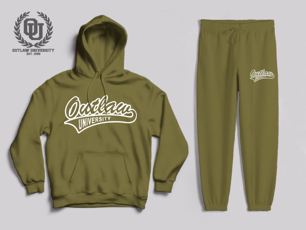 Image of Outlaw Flavors Unisex sweatsuit comes in - Mint, Olive, Sky Blue, Royal blue, Nude
