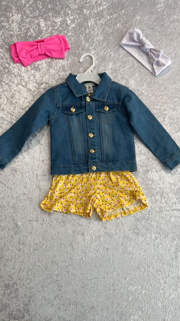 Image of One Step Up 2 piece set Yellow/jean