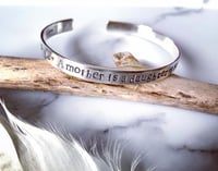 Image 1 of Handmade Mother Daughter Best Friend Silver Cuff Bracelet 925