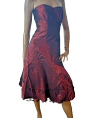 Image 1 of Y2K Red Prom Dress, Beaded, Party, Evening, Nicholas Millington, UK Size 8