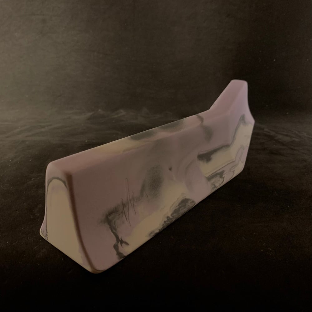 Image of WiredRamps 160 Degree Angle Barrier (Dark Grey, White and light Purple)