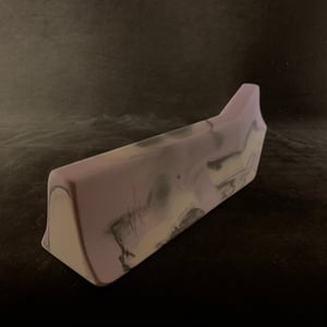 Image of WiredRamps 160 Degree Angle Barrier (Dark Grey, White and light Purple)