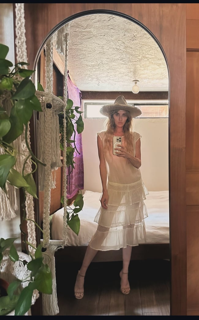 edwardian cotton voile dress with handmade lace