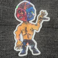 "blokkhedd" holographic vinyl sticker