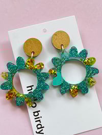 Image 1 of Flora earring Gold & Turquoise