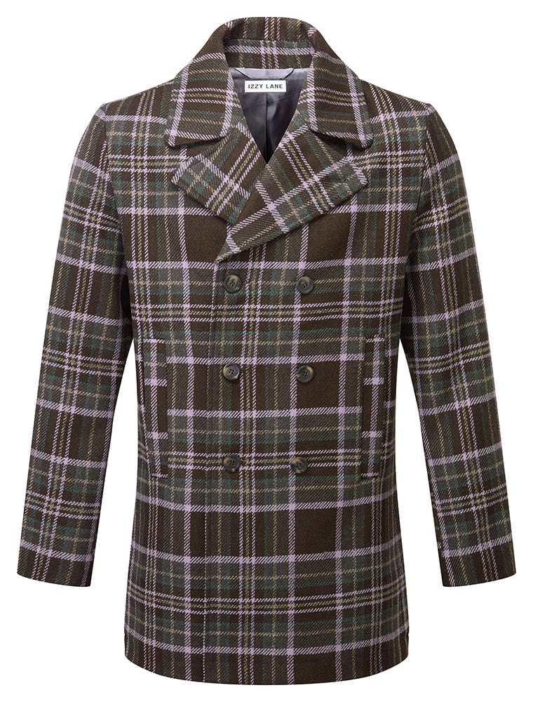 Image of Men's Pea Coat - Moorland Peat 