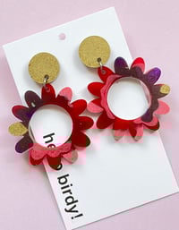 Flora earring Violet & Pink