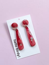 Image 1 of Grace Teardrop Stud Red & Pink