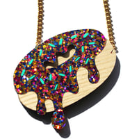 Multi Glitter Donut Necklace 