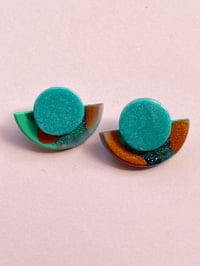 Image 1 of Audrey Stud Bronze & Turquoise 