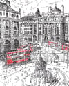 Piccadilly Circus, London Signed Print Typewriter Art