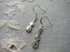 Silver Violin Charm Earrings