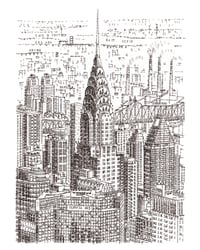 Image 1 of PRE ORDER Chrysler Building, New York Hand-Signed Print Typewriter Art